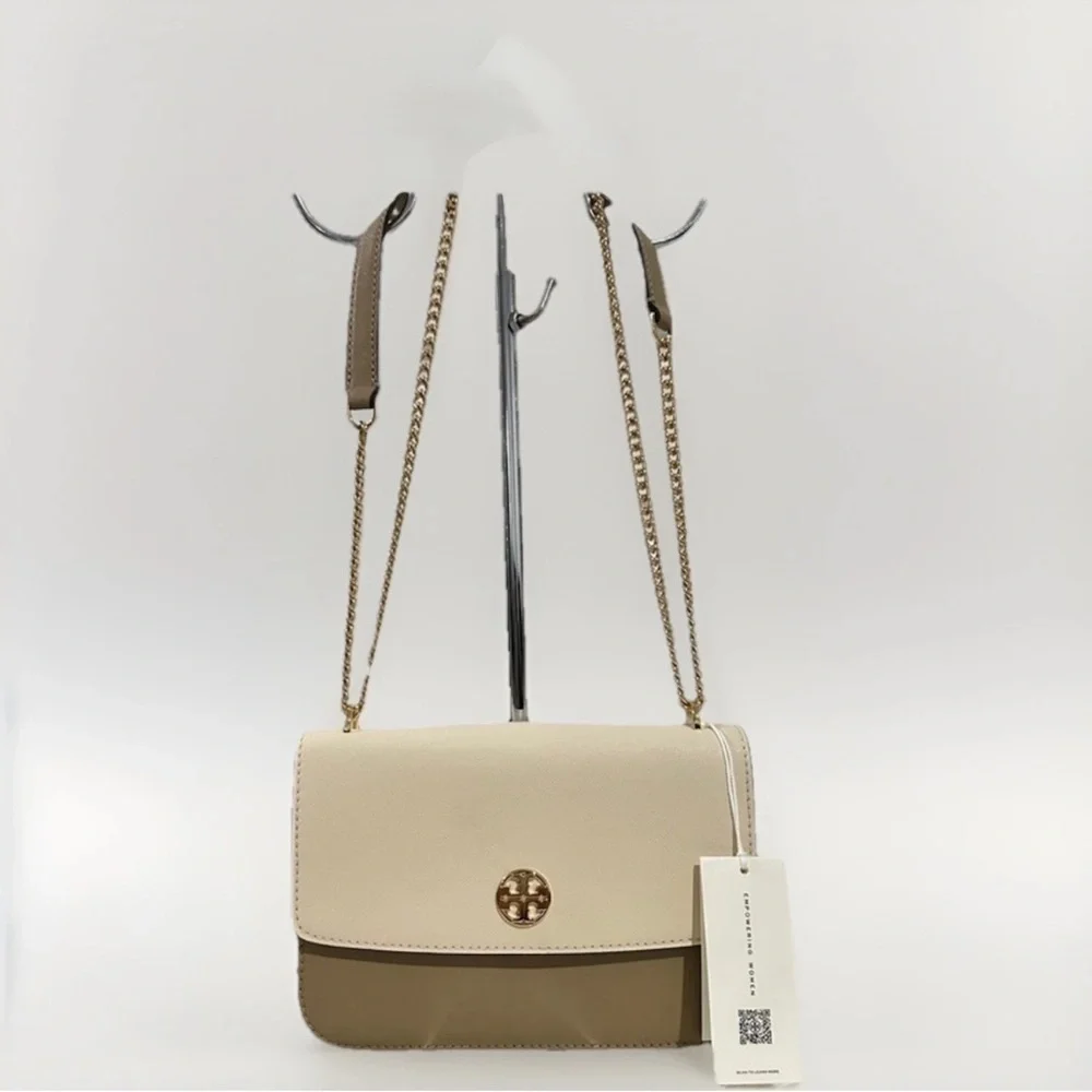 Tory Burch Color Block Convertible Crossbody Shoulder Bag Brie/Almond/Cold Brew